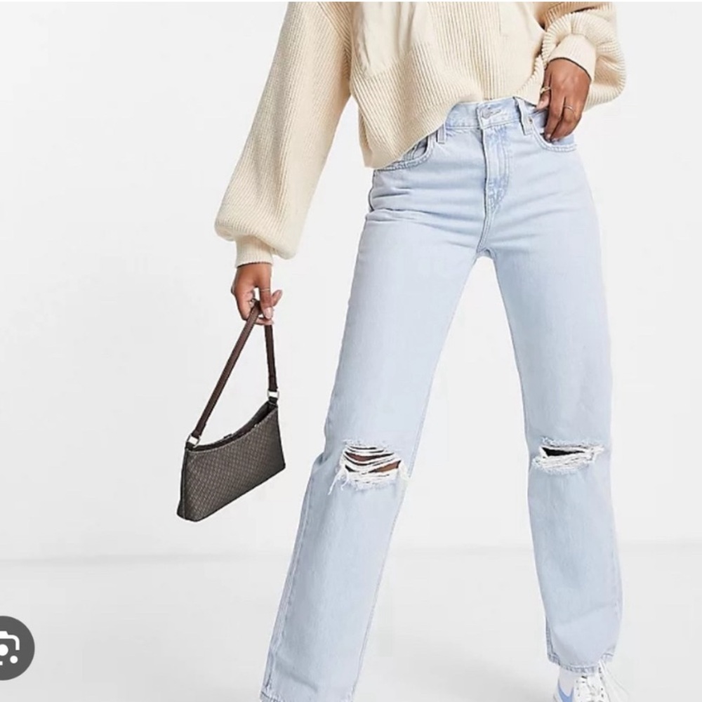 Light Blue Distressed Women Jeans